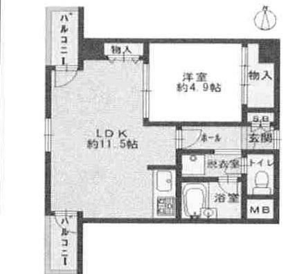 ライオンズマンション難波南(1LDK) 9階の間取り図