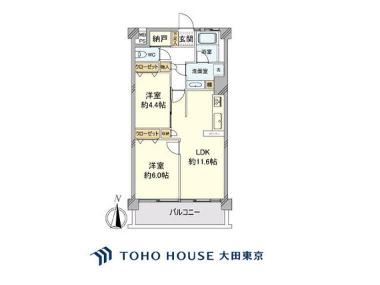 シーアイマンション神奈川(2LDK) 7階の間取り図