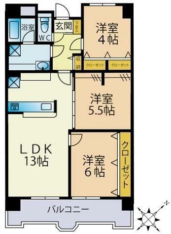 エクレール青山(3LDK) 7階の間取り図