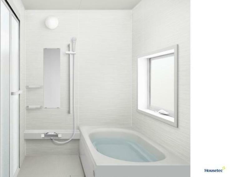 （同仕様写真）浴室は、ハウステック製の新品のユニットバスに交換します。温度を設定したら、湯はり、追い焚き、保温がリモコンで操作できて、残業で遅くなっても温かなお風呂に入れます。