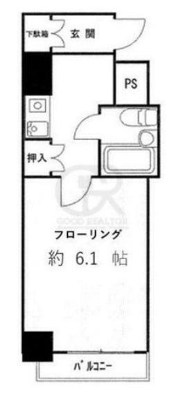 ダイアパレス上野(1K) 4階の間取り図