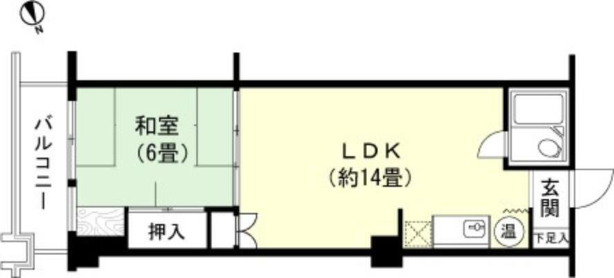 マンション南熱海(1LDK) 10階の間取り図