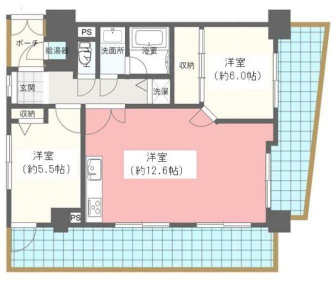 ライオンズマンション船橋本町通り(2LDK) 4階の間取り図