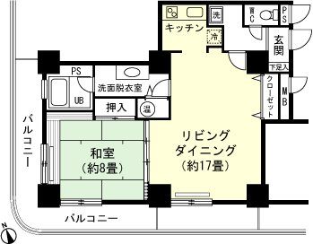 ステラタワー神立(1LDK) 4階の間取り図