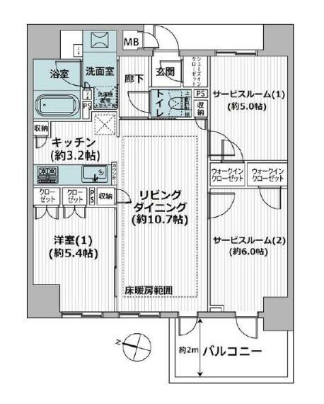 フェアリーガーデン横濱阪東橋(1LDK) 11階の間取り図
