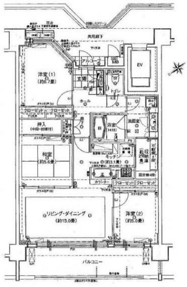 ミオカステーロ港北ラヴィータ(3LDK) 6階の間取り図