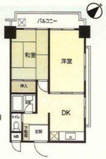松戸グリーンハイツ(2DK) 5階の間取り図