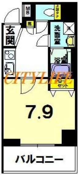 アスヴェル京都西京極(1K) 2階の間取り図