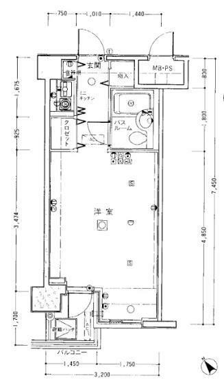 アルベルゴ武蔵野(1R) 3階の間取り図