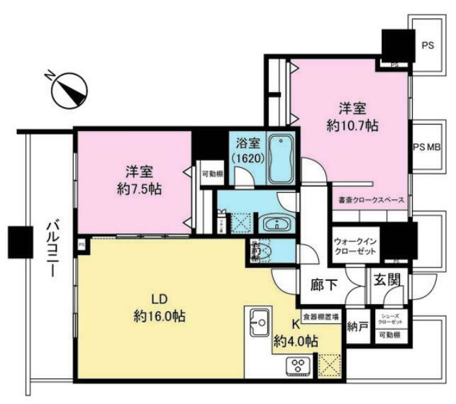 THE TOKYO TOWERS MID TOWER(2LDK) 33階の間取り図