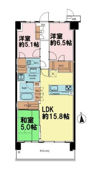 3LDKの魅力的な間取り！LDKはゆったりとした空間で、ご家族との団らん時間が、より一層充実したものになりますね！家族との仲が深まり、自然と笑顔が増えそうです！