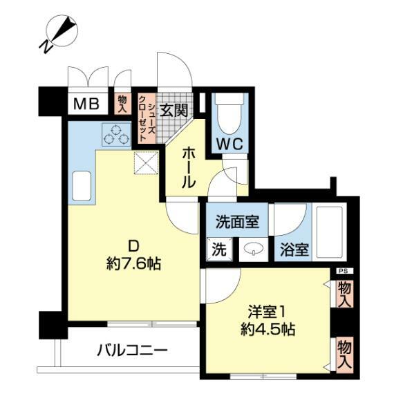 ノバコスモ荻窪(1DK) 2階の間取り図