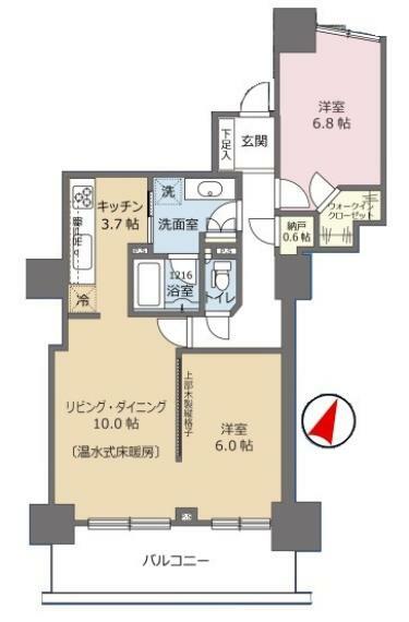 パークシティ大宮セントラルタワー(2LDK) 19階の間取り図