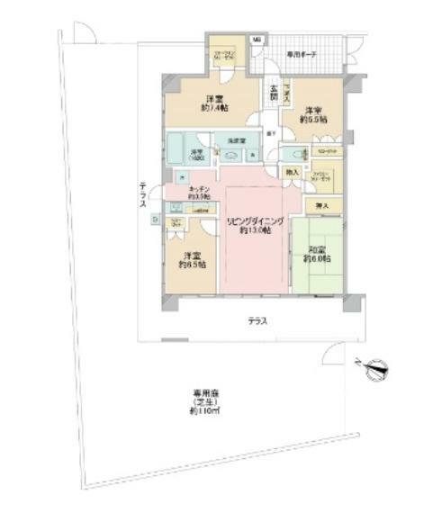 エクセレントプレイスドリームマークス(4LDK) 1階の間取り図