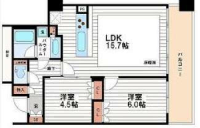 プレサンスレジェンド堺筋本町タワー(2LDK) 6階の間取り図