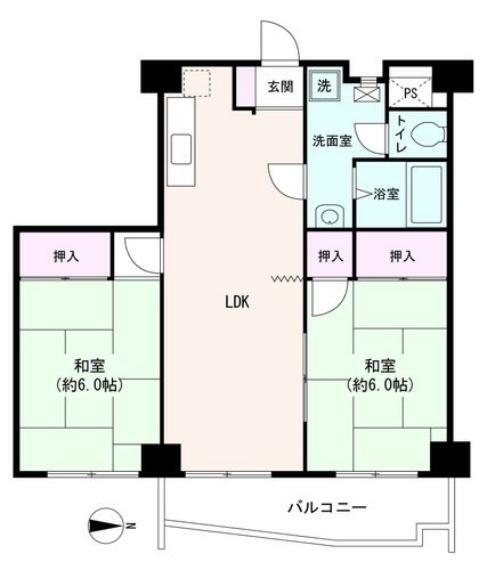 小名木川ハウス(2LDK) 8階の間取り図