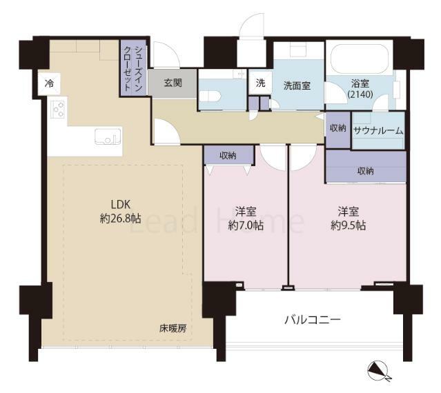 THE　ROPPONGI　TOKYO(2LDK) 37階の間取り図