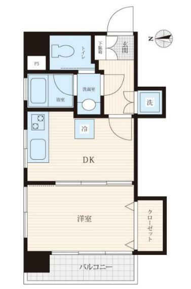 駒形マンション(1DK) 8階の間取り図