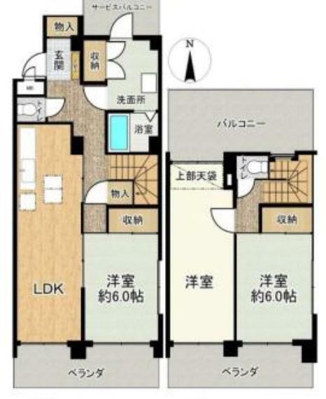 マイハウスマンション(3LDK) 4階の間取り図
