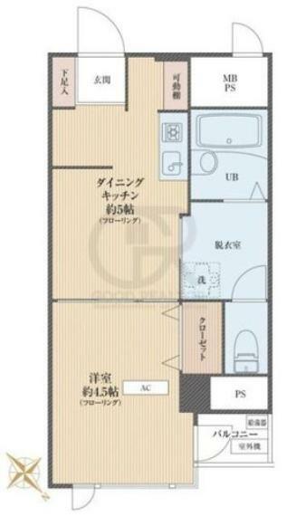 パイロットハウス北新宿(1DK) 3階の間取り図