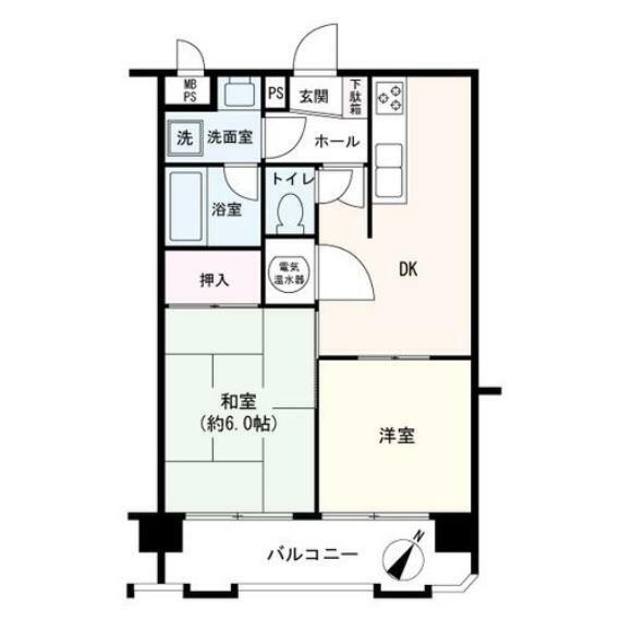 ライオンズマンション浅草三社(2DK) 7階の間取り図