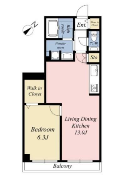 ライオンズマンション西麻布第2(1LDK) 3階の間取り図