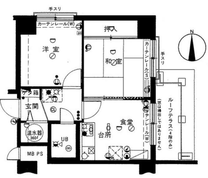 シャンボール植物園第2(2DK) 4階の間取り図