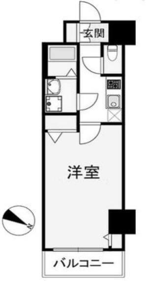 レジュールアッシュPREMIUM TWIN-1(1K) 4階の間取り図