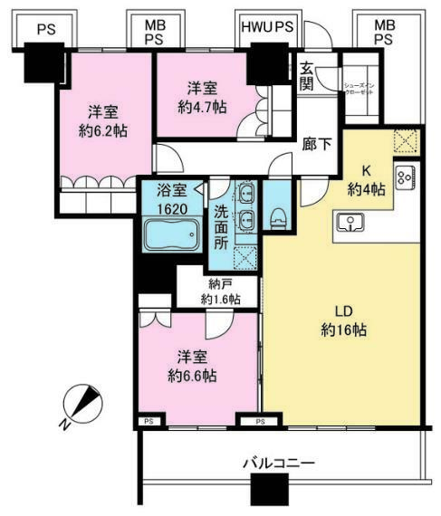 THE TOKYO TOWERS MID TOWER(3LDK) 35階の間取り図