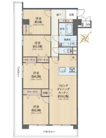 川越パークファミリア(4LDK) 12階の間取り図