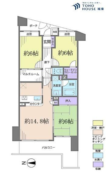 コスモ21ザ・ガーデンズフォート(1LDK) 11階の間取り図