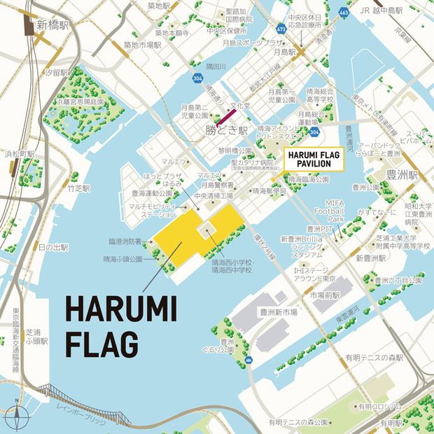 ＜現地・HARUMI FLAG PAVILION案内図＞
