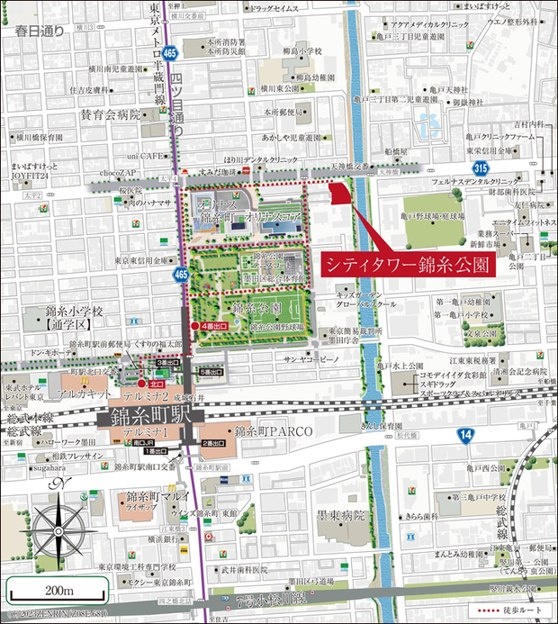 東京都墨田区太平4丁目4※住居表示ではありません。＜現地案内図＞